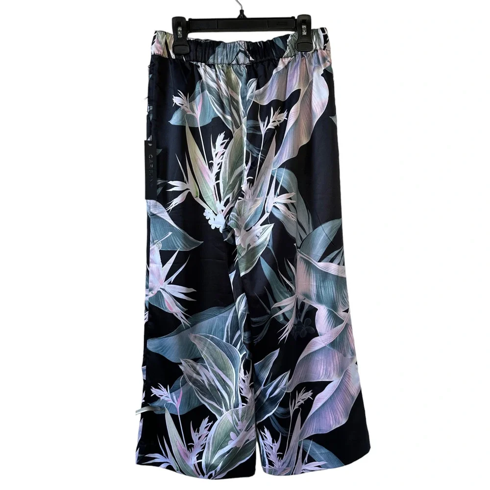 NWT Carbon38 Silky Drawstring Wide Leg Bird of Paradise Pants - Picture 2 of 5